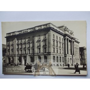 Cracow, Bank of Poland, car, ca. 1930