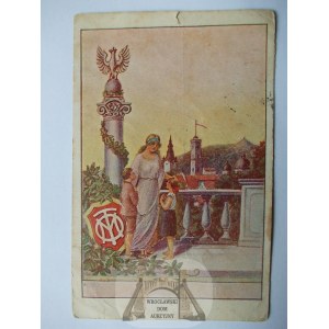 Lwów, graficzna, pocztówka lwowskiej organizacji, 1936