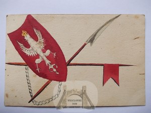 Patriotic, eagle, hand-painted, circa 1900.