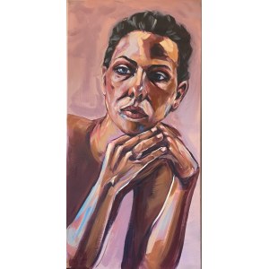 Blanka ADAMUS (ur. 1988), Portret (na różowym tle), 2023