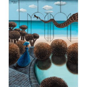 Agata Padol (nar. 1964), Dívka s modrým deštníkem, 2023