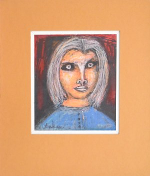 Eugeniusz TUKAN-WOLSKI (1928-2014), Popiersie kobiety w niebieskim swetrze