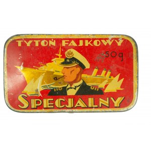 POLISH TITCO MONOPOL [II RP] original tin box Pipe Tobacco 50g with captain on the background of a ship