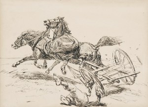 Józef CHEŁMOŃSKI (1849-1914), Konie poniosły, ok. 1889