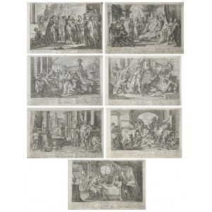 Johan Wolfgang BAUMGARTNER (1712-1761), Martin ENGELBRECHT (1684-1757) - rytował, Zestaw 7 grafik - Sceny ze Starego i Nowego Testamentu