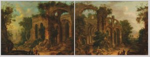 Jacques de LAJOUE (1687-1761) - przypisywany, Para obrazów - Pejzaż z ruinami