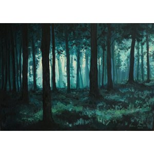 Aneta SLIWA (geb. 1990), Wald bei Nacht, 2022