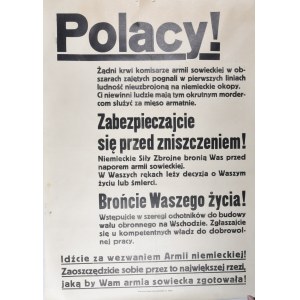 Polacy! Zabezpieczajcie sie przed zniszczeniem! Brońcie Waszego życia!