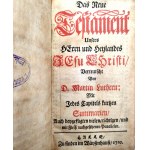 Biblia - Nowy Testament oraz Psałterz Dawidowy w przekładzie Marcina Lutra - Halle 1720 - [ Ozdobna barokowa oprawa ]