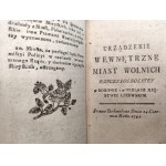 [Stanisław August Poniatowski] - Konstytucja 3 maja - Miasta Nasze Królewskie, Kommissya Policyi - Ustawy Sejmu Czteroletniego z Roku 1791