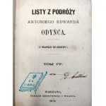 Odyniec A. E. Letters from Travel - [From Naples to Geneva ] - Warsaw 1878 [ First Edition ].