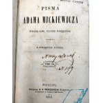 Mickiewicz Adam - Pisma - Rzecz o literaturze Słowiańskiej - Warsaw 1858.