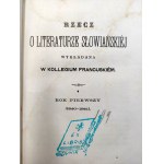 Mickiewicz Adam - Pisma - Rzecz o literaturze Słowiańskiej - Warszawa 1858