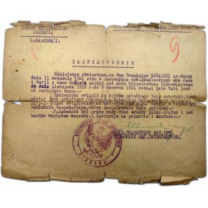[Major Emil Holuka-Charzewski - podpis] - Zaświadczenie wojskowe - Kierownictwo Intendentury - Siedlce - 1923 rok