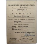 P.Z.P.R. - Mandat Delegata na konferencję - Cieszyn