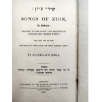 Songs of Zion - tłumaczenie z hebrajskiego Stanisław Ezechiel Hoga - Londyn 1842 - [ rzadkość ]