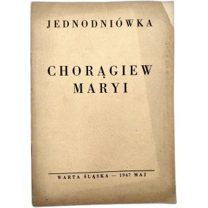 Jednodniówka - Chorągiew Maryi - Warta Śląska 1947 Maj