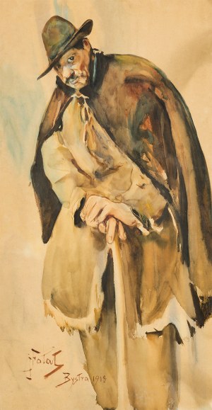 Julian Fałat (1853-1929), Portret mężczyzny, 1918