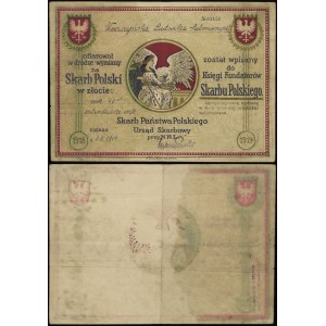 Poland, voucher of offering to the Polish Treasury for 40 marks in gold, 1.08.1919, Poznań