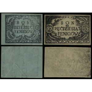 obóz oficerski II-C w Dobiegniewie /Woldenberg/, zestaw: bon na 10 i 50 fenigów, bez daty (1944)