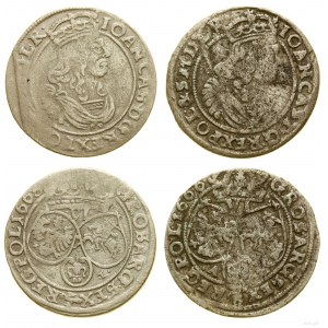 Poland, set: 2 x sixpence, 1663 and 1666, Bydgoszcz