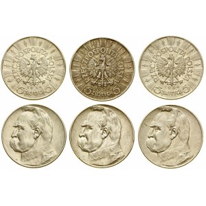 Poland, set: 3 x 5 gold, 1936, Warsaw