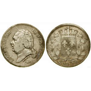 Francja, 5 franków, 1818 B, Rouen
