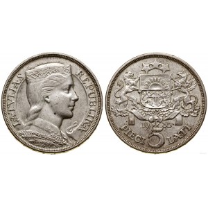 Latvia, 5 lats, 1932, London