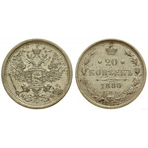 Rosja, 20 kopiejek, 1880 СПБ - НФ, Petersburg