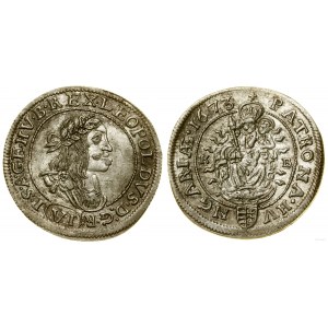 Węgry, 6 krajcarów, 1673 KB, Kremnica
