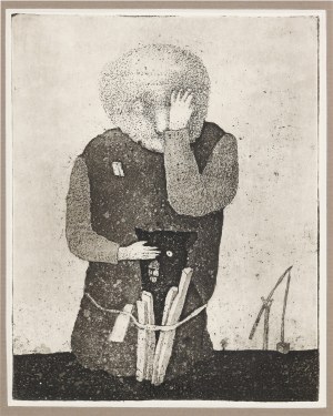 Stasys Eidrigevicius (ur. 1949), Postać - ilustracja do wiersza Czesława Miłosza , 1988