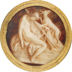 Miniatur mit Darstellung eines schlafenden Endymion, spätes 18. Jahrhundert; Künstler nicht identifiziert, westeuropäisch, 18./19. Jahrhundert.