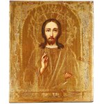 Artysta nierozpoznany, Rosja, XX w., Ikona - Chrystus Salvator Mundi w ramie