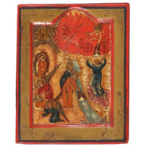 Künstler unbekannt, Russland, 19./20. Jahrhundert, Ikone - Szenen aus dem Leben des Propheten Elias, 1. Viertel des 20.
