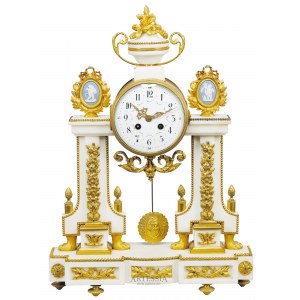 Zegar kominkowy w stylu Ludwika XVI, 3 ćw. XIX w., Wytwórnia nierozpoznana, Francja, Paryż, 2 poł. XIX w.