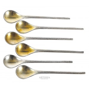 Six teaspoons, Workshop unrecognized, Germany, 18th century.