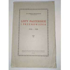 Dr Henryk Przeździecki Biskup Podlaski, dedykacja. Listy pasterskie i przemówienia 1918-1928. Dedykacja.