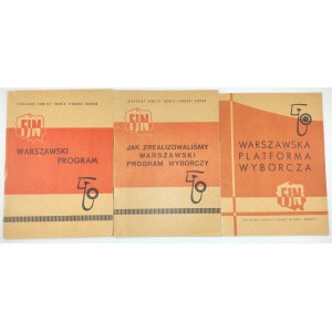 Stołeczny Komitet Frontu Jedności Narodu 1965, trzy broszury przedwyborcze
