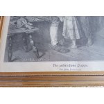 FRANS DEFREGGER, LITHOGRAPHIE, GENRESZENE IN EINEM HAUS, BURGER