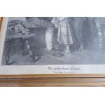 FRANS DEFREGGER, LITHOGRAPHIE, GENRESZENE IN EINEM HAUS, BURGER