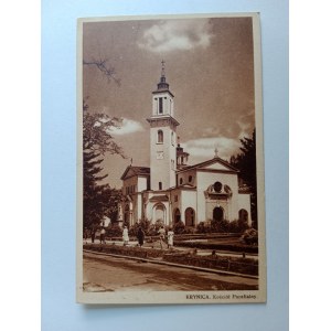 POSTKARTE KRYNICA PFARRKIRCHE VORKRIEG 1939