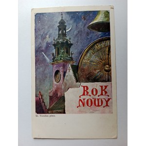 POSTKARTE GEMÄLDE POLNISCHES NEUJAHR KRAKAU VORKRIEGSZEIT 1909