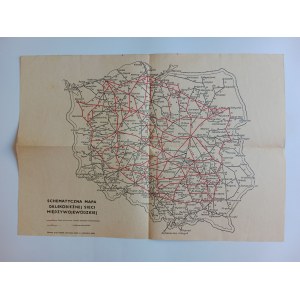 MAPA DALEKOBIEŻNEJ SIECI MIĘDZYWOJEWÓDZKIEJ I SCHEMATYCZNA MAPA SIECI AUTOBUSOWEJ WOJEWÓDZTWA BYDGOSKIEGO 1965 R