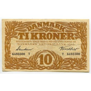 Denmark 10 Kroner 1943