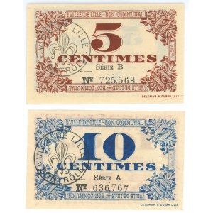 France Lille 5 - 10 Centimes 1917 French Notgeld