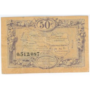 France Marne 50 Centimes 1922 French Notgeld