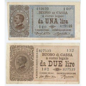 Italy 1 - 2 Lire 1914 - 1917
