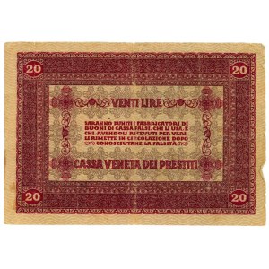 Italy Venice 20 Lire 1918 Austrian Occupation