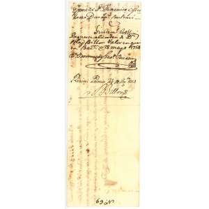 Italy Marques Geronimo Belloni Rome Bill of Exchange for 3111 Reales vellon 1759