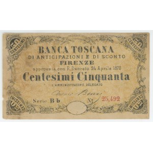 Italy Tuscany 50 Centesimi 1870